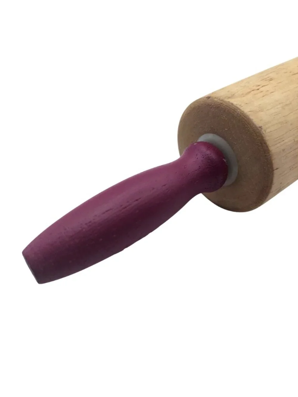 Wooden Rolling Pin Red Handles Wood 18